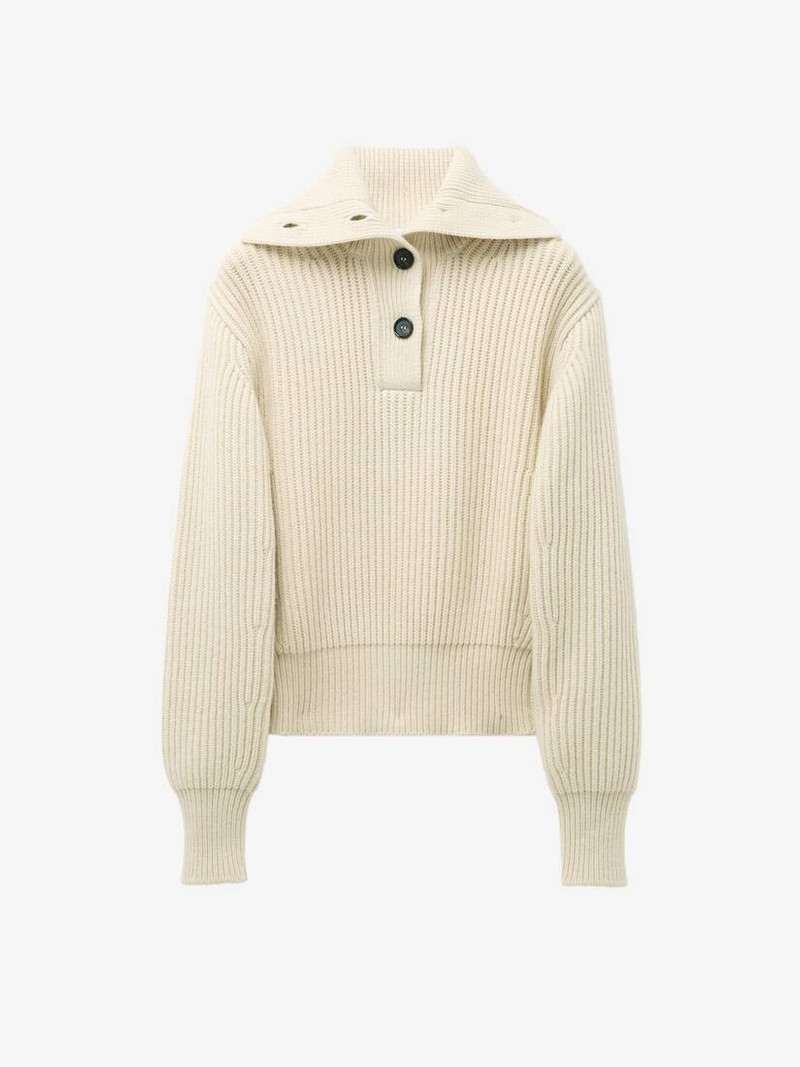 Buttoned Neck Jumper - 1