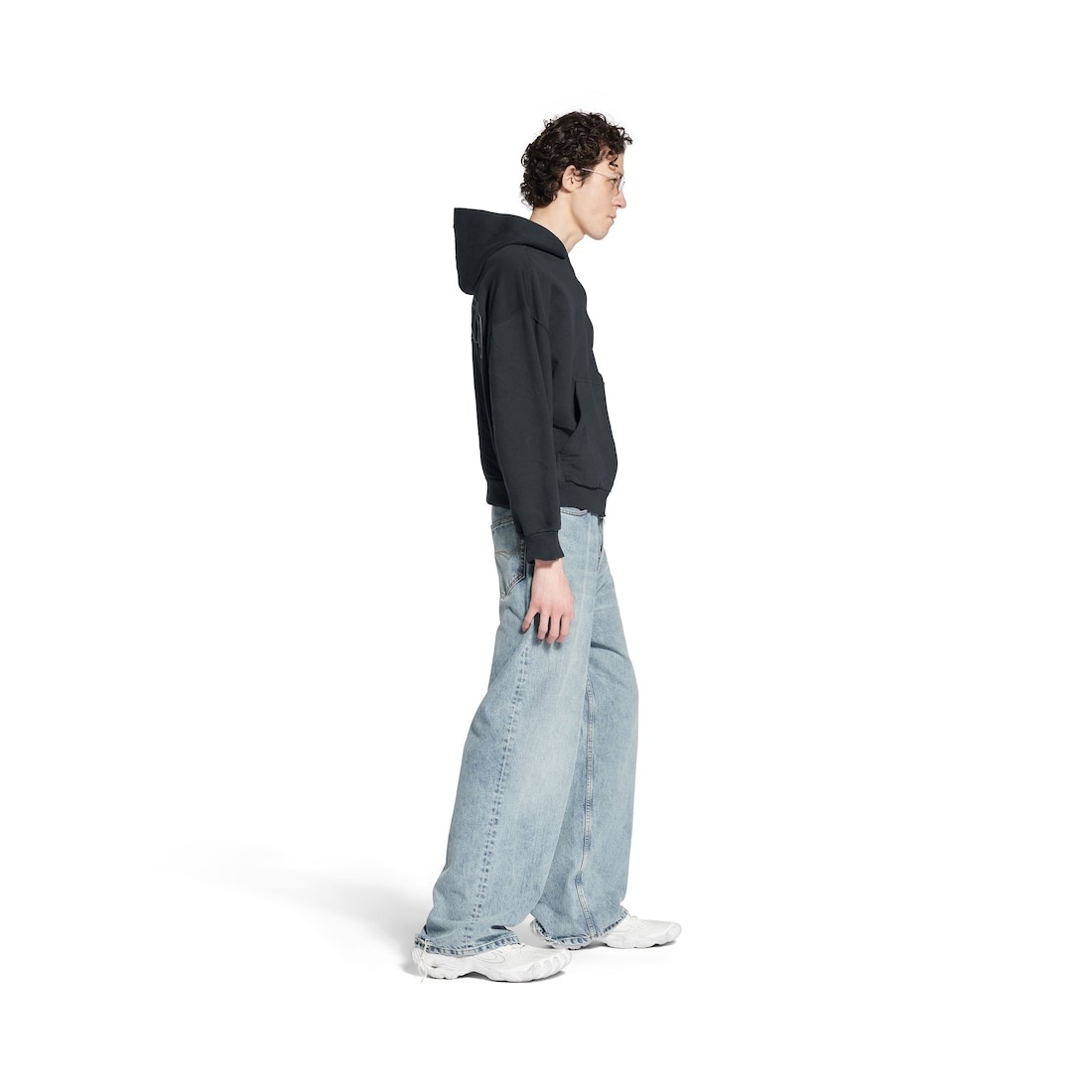 Flipped Uni Zip-up Hoodie Regular Fit in Black Faded/anthracite - 5