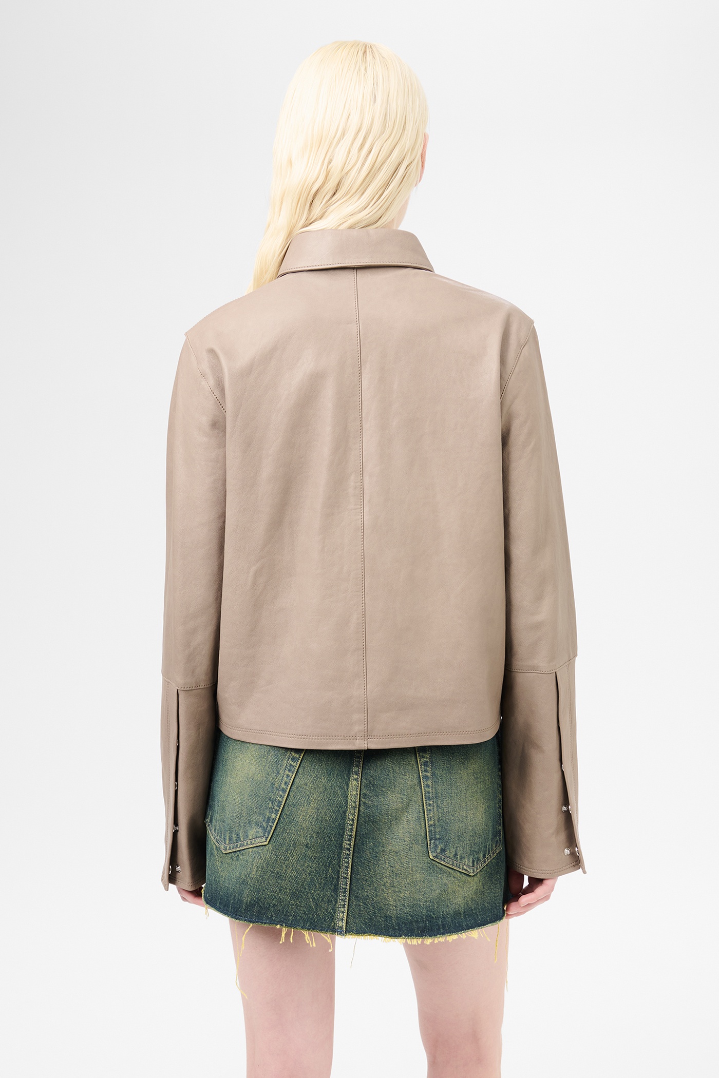 Auto Shirt 70s Grey Velvet Lamb Skin - 7