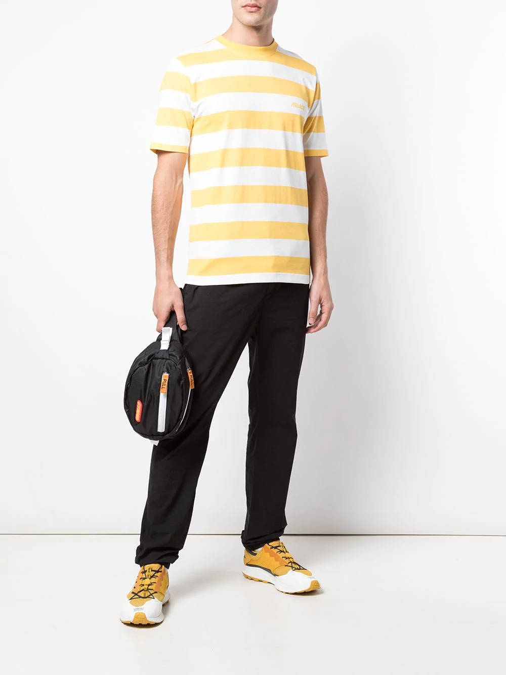 striped logo print T-shirt - 2