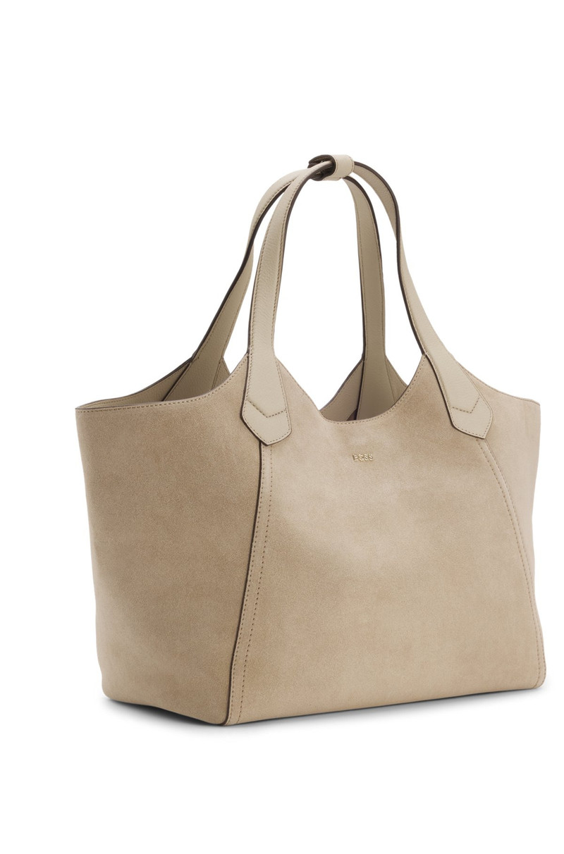 LEATHER-TRIM TOTE BAG IN SUEDE 5