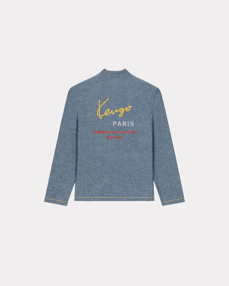 KENZO Embroidered denim shirt outlook