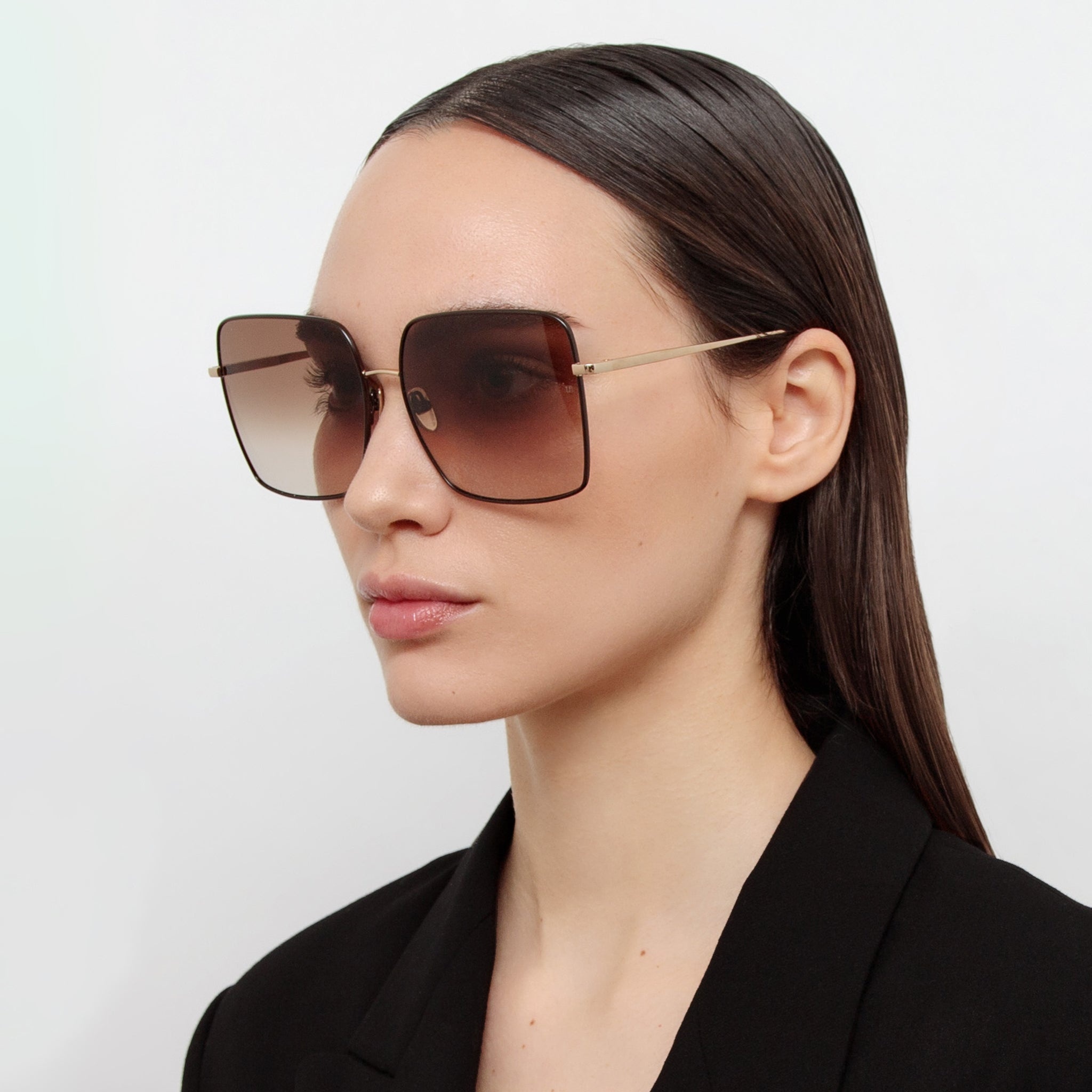 HINA SQUARE SUNGLASSES IN BROWN - 2