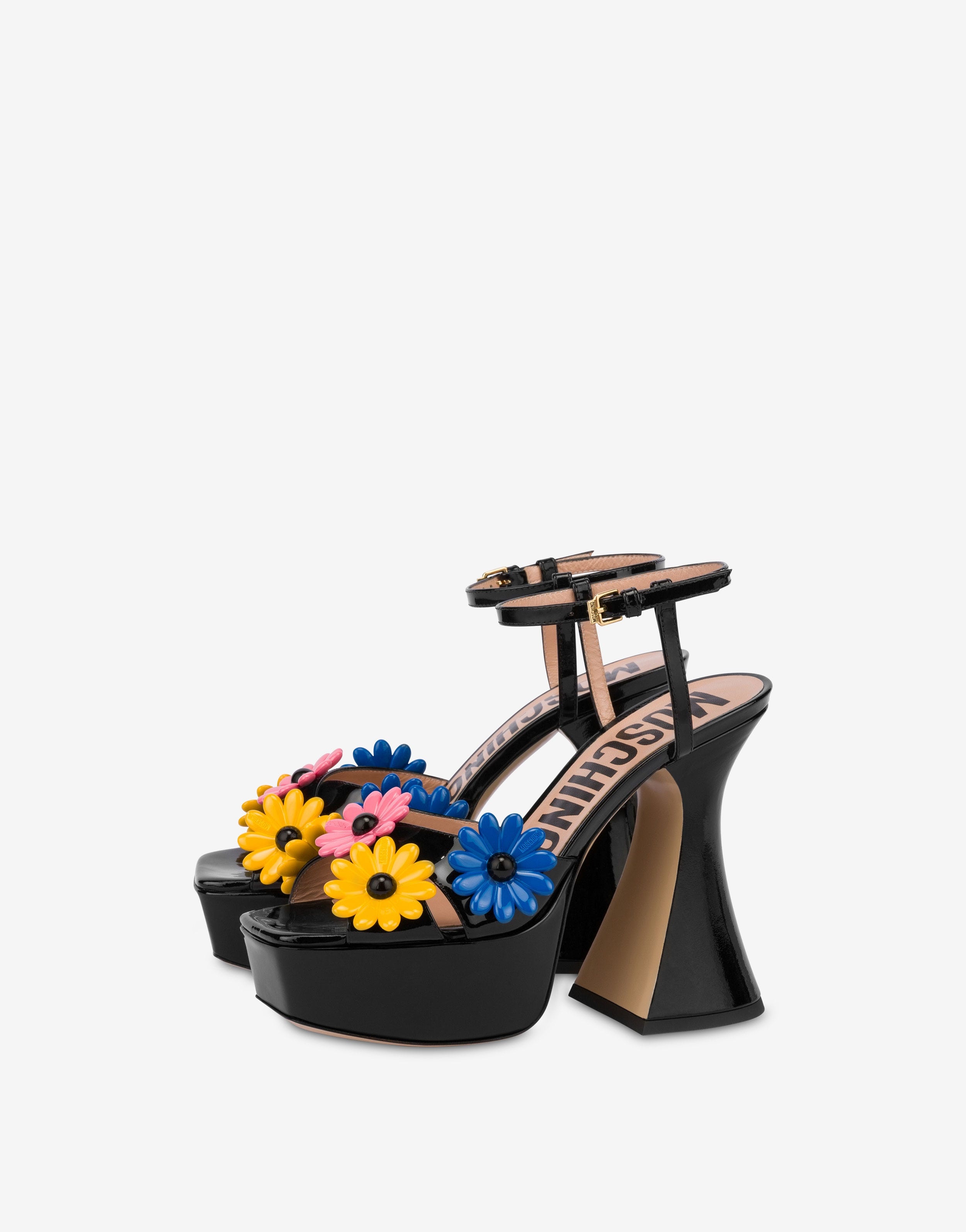 MULTI-COLOUR FLOWERS PLATFORM SANDALS - 1