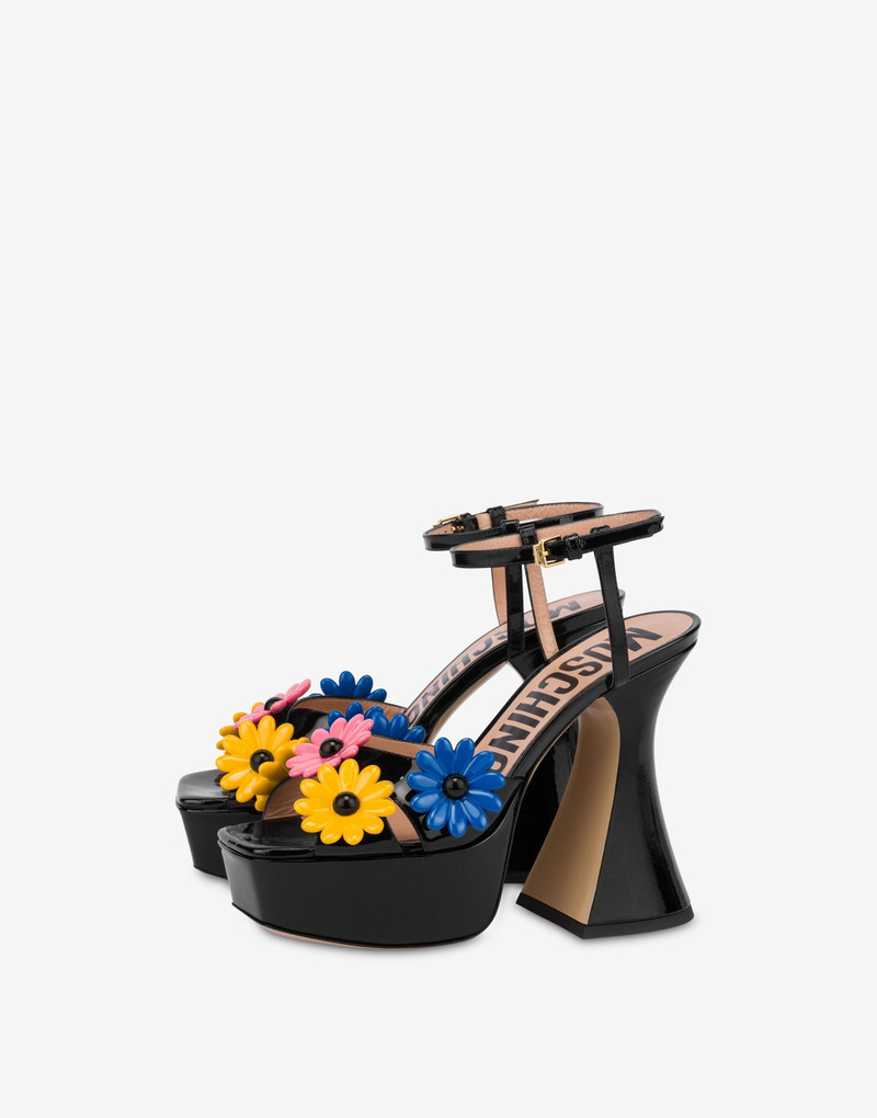 MULTI-COLOUR FLOWERS PLATFORM SANDALS 1