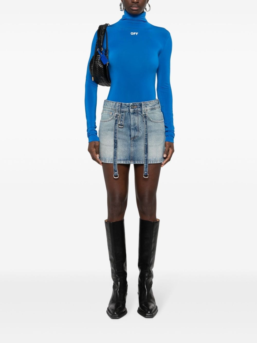 denim cargo mini skirt - 2