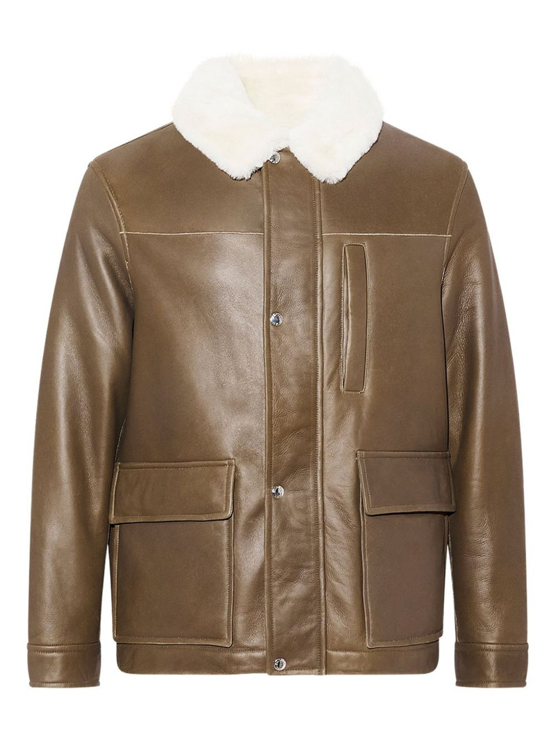 shearling collar leather jacket 1