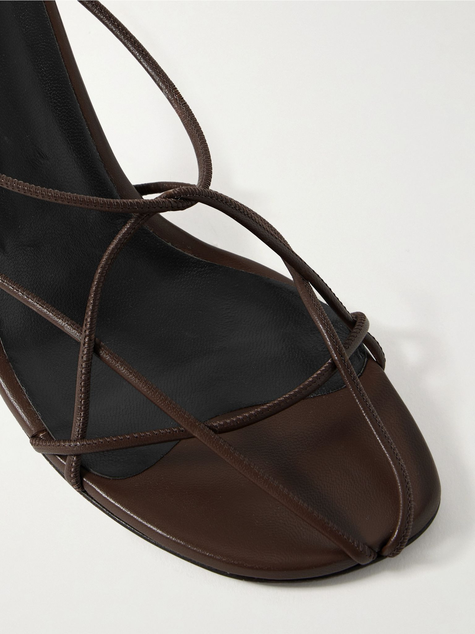 Loulou leather sandals Brown - 4