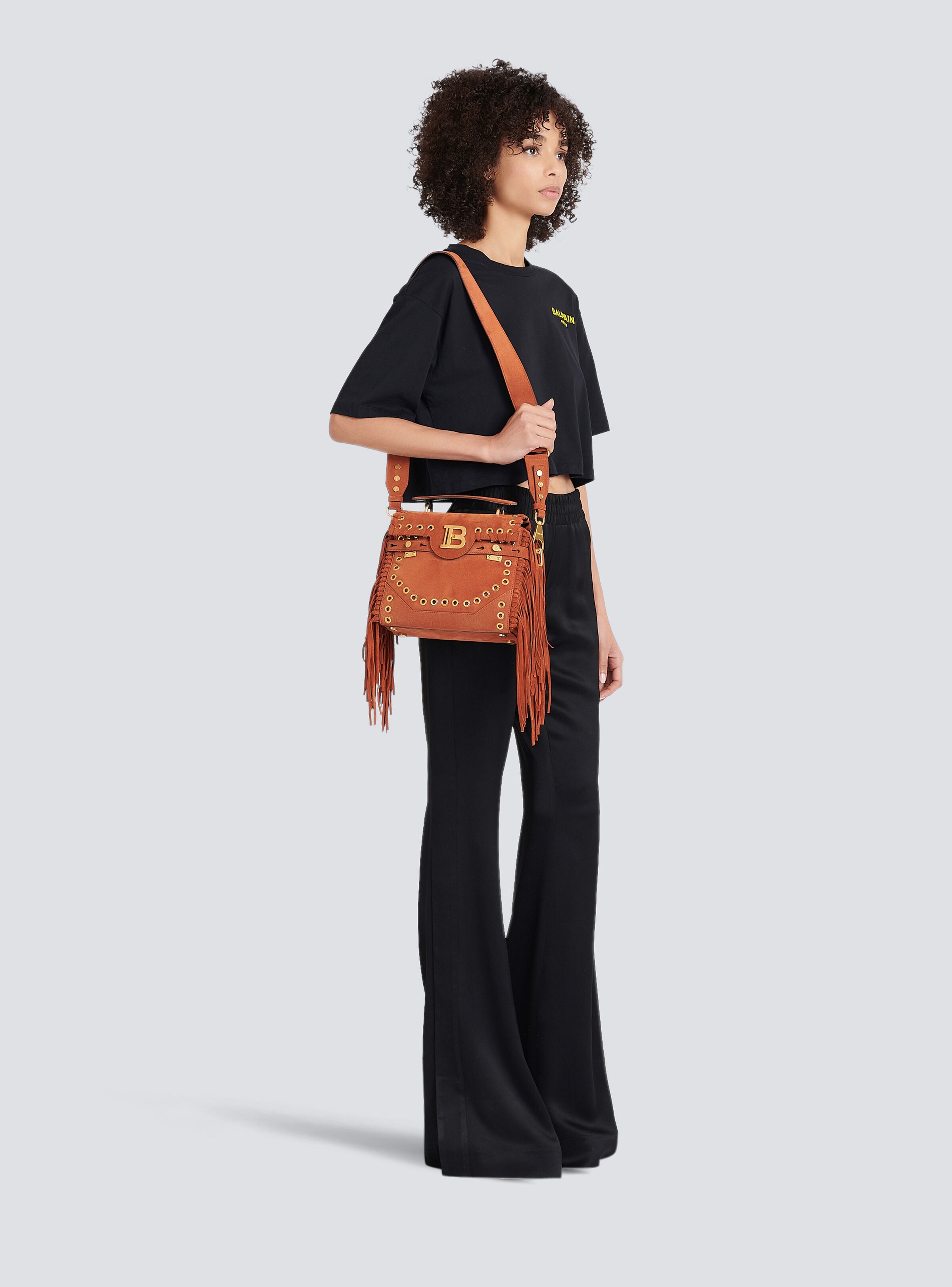 Balmain x Netflix -Fringed  suede B-Buzz 23 bag - 2