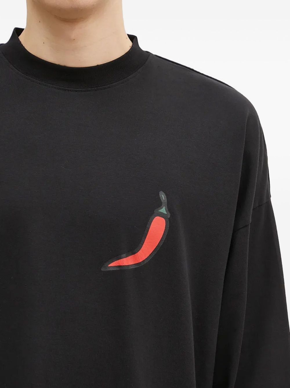 chilli-print long-sleeve T-shirt - 4