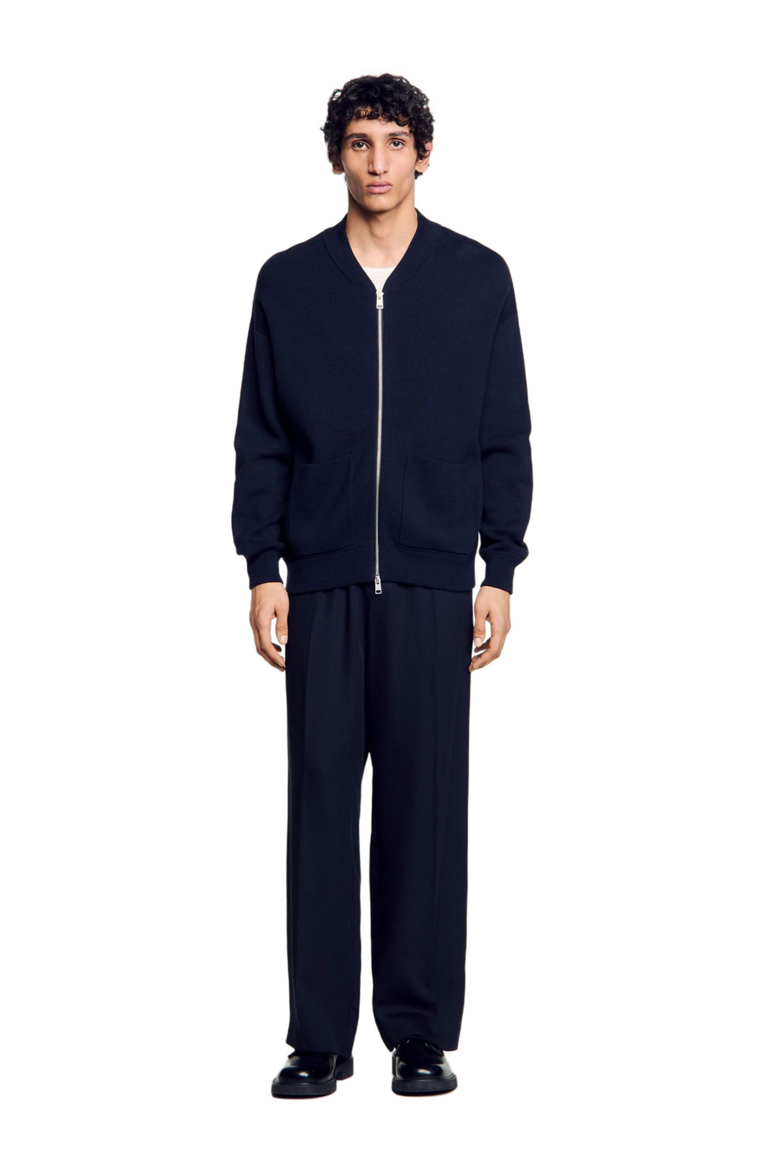 SANDRO Knit jacket in Navy Blue at Nordstrom - 1
