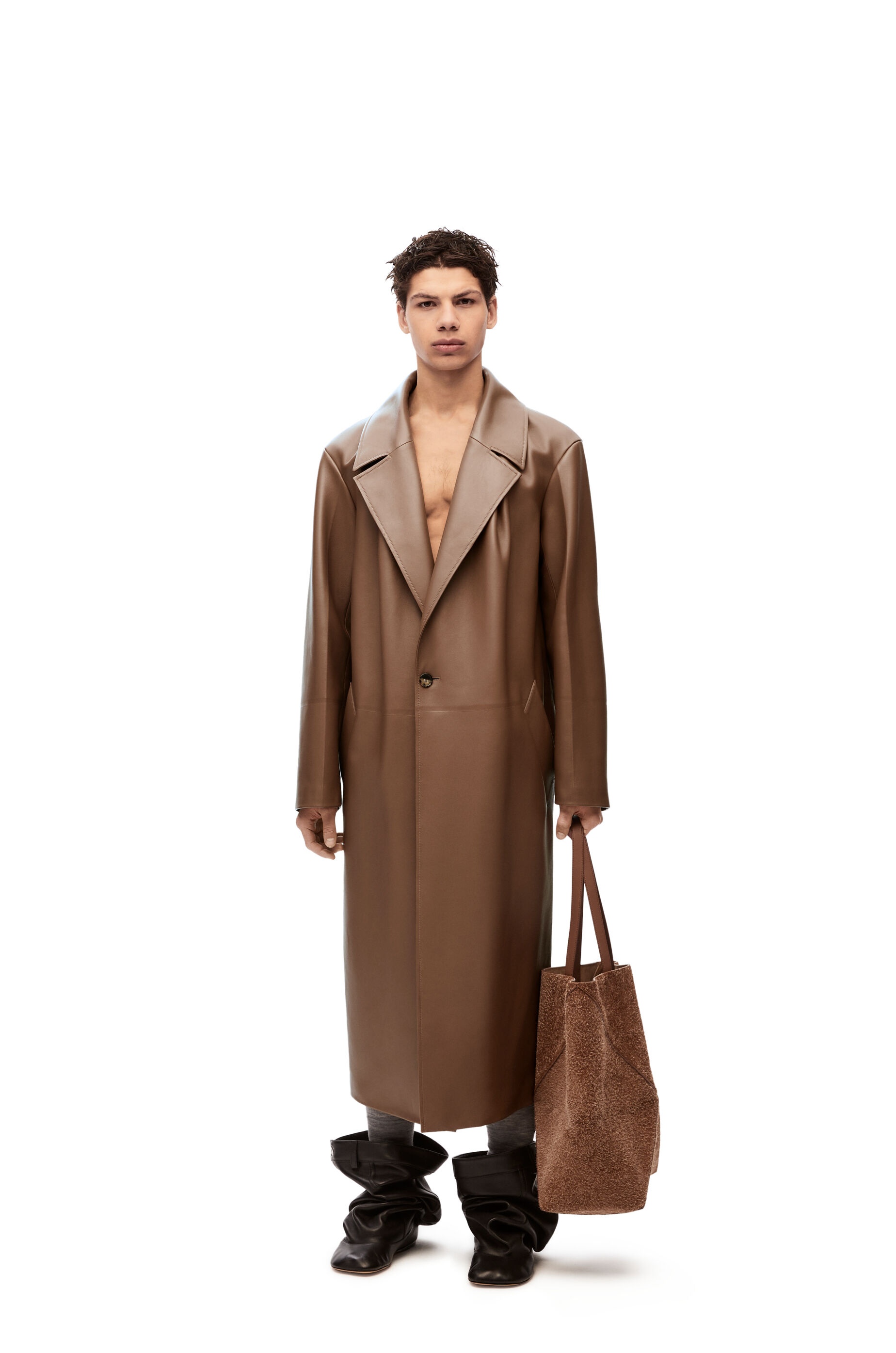 Pleated coat in nappa lambskin - 2