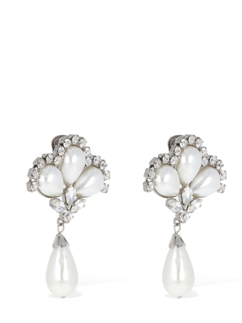 Pearl earrings w/ pendant - 3