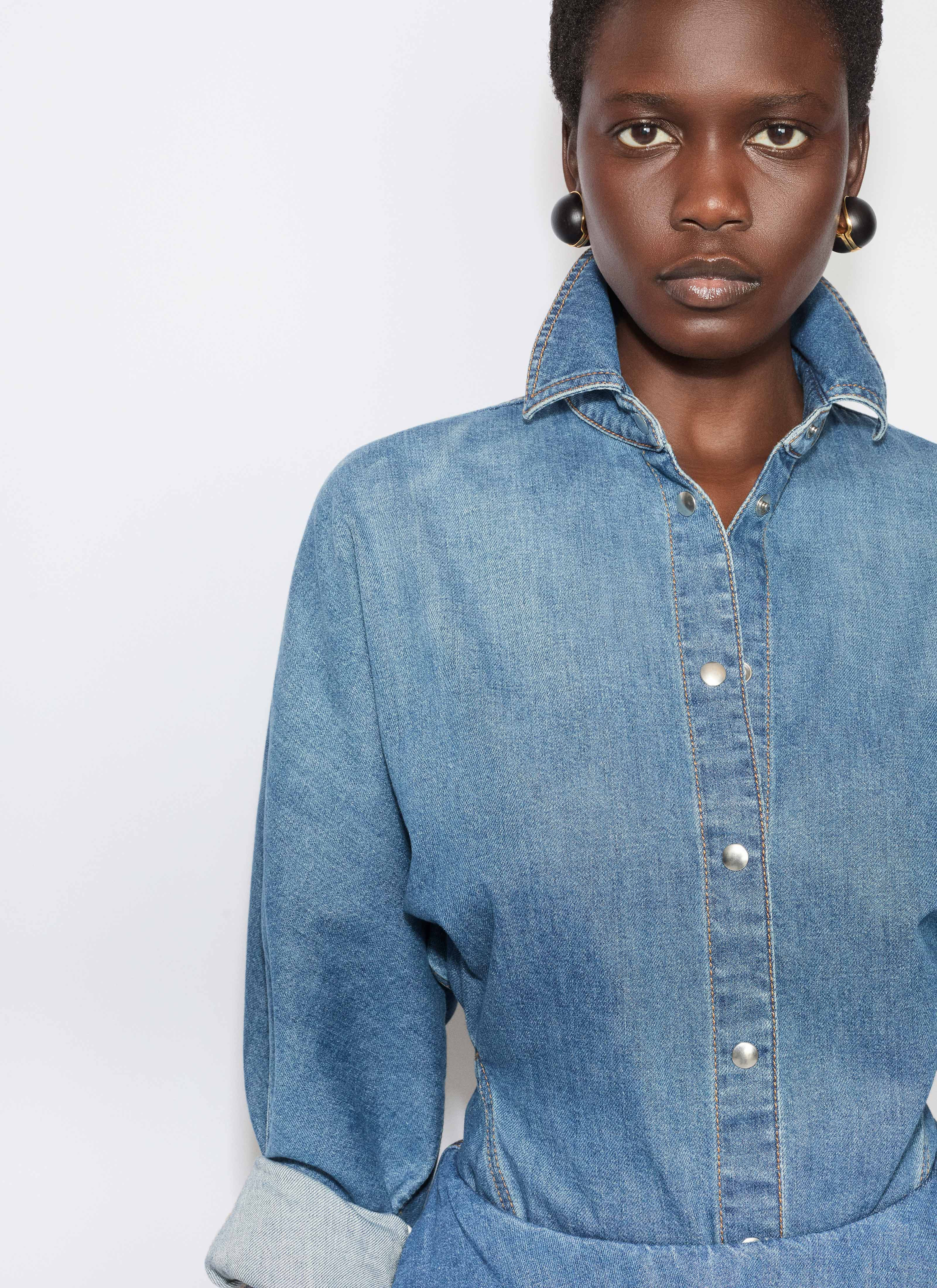 ROUND DENIM SHIRT - 6
