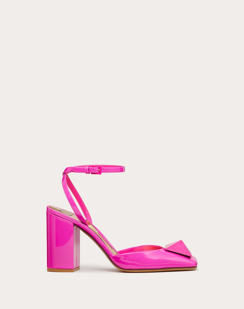 ONE STUD PATENT LEATHER PUMP WITH MATCHING STUD 90 MM - 1