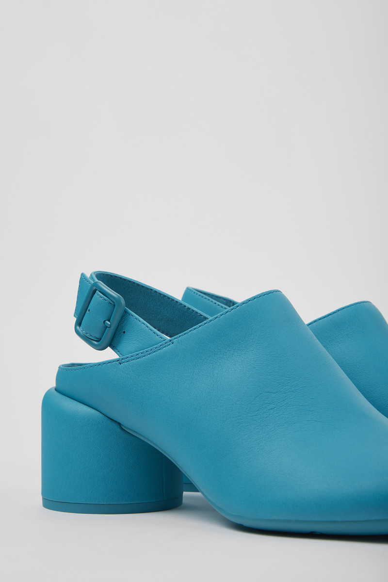 Niki Blue leather heels for women 2