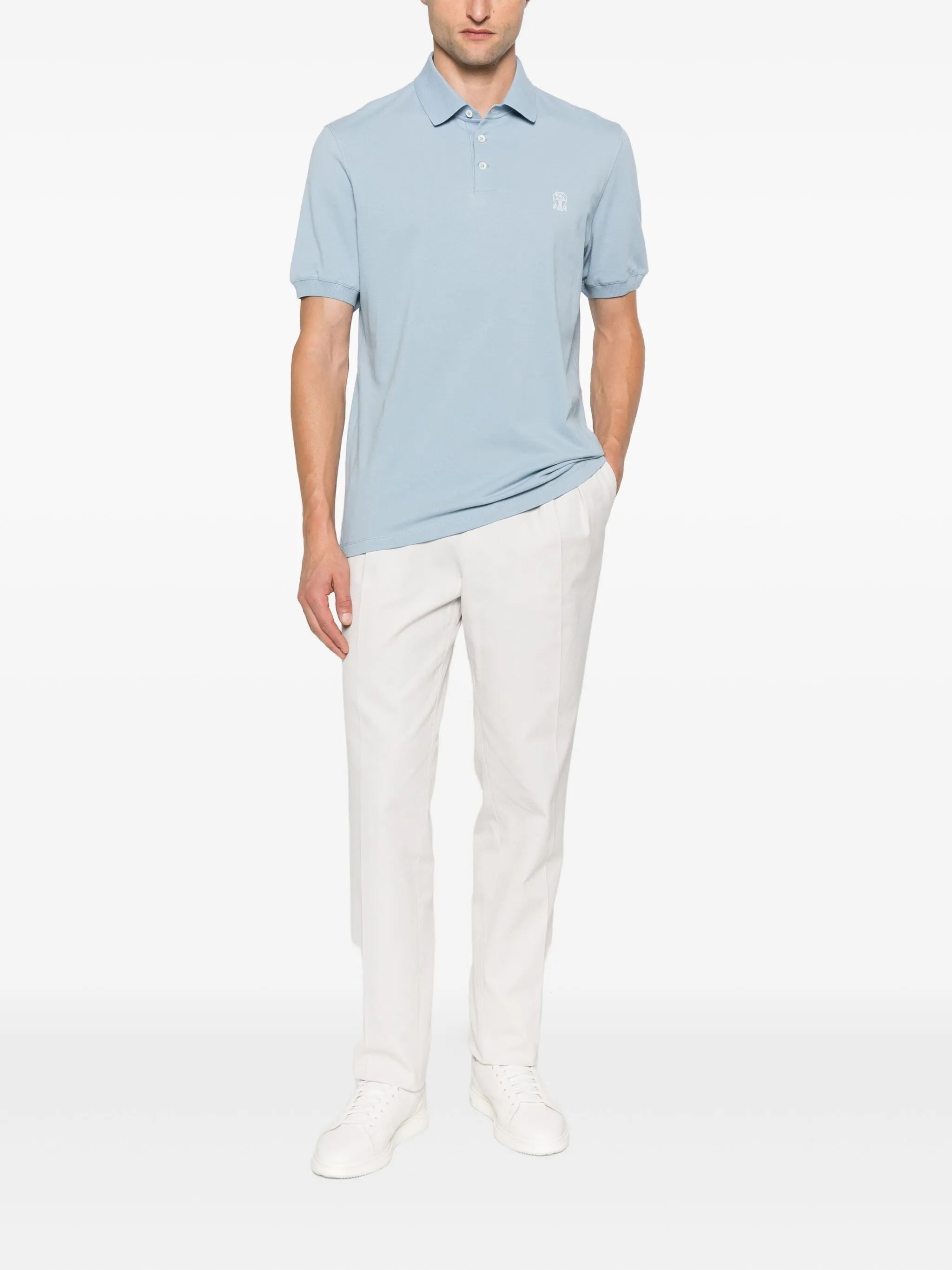 Brunello Cucinelli Embroidered Cotton Polo Shirt - 4