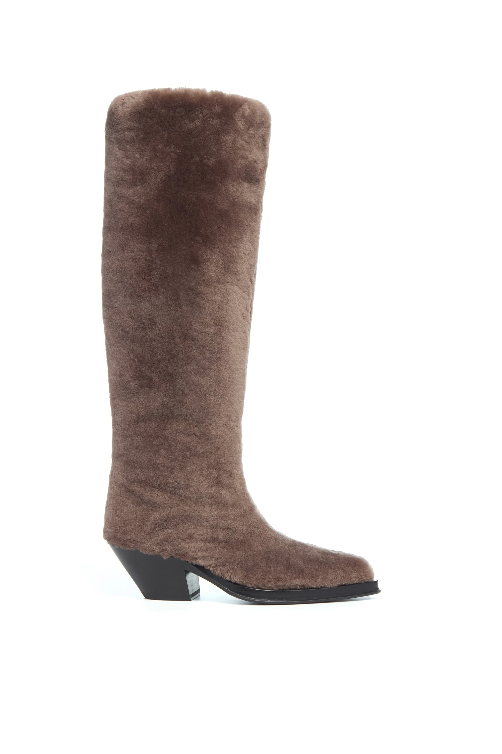 Waite Tall Boot in Mocha Shearling - 1