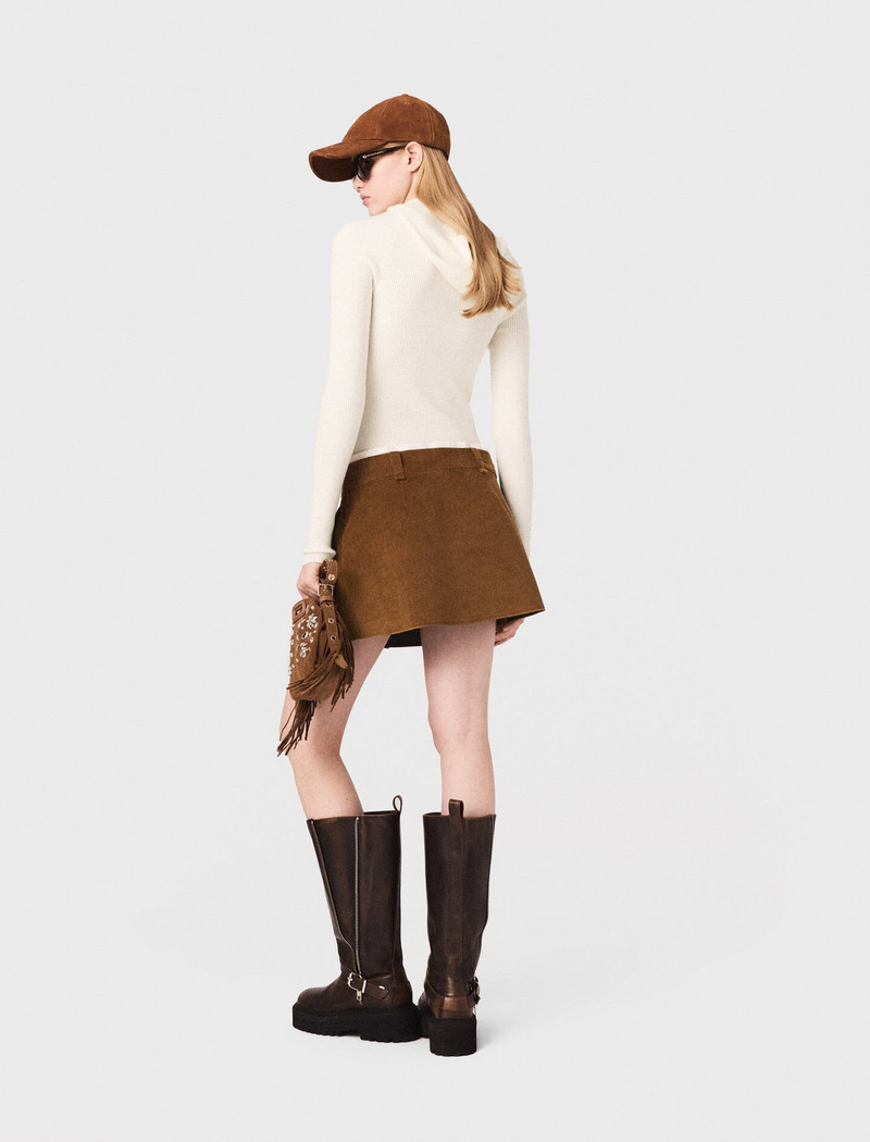 Pleated corduroy mini skirt 4
