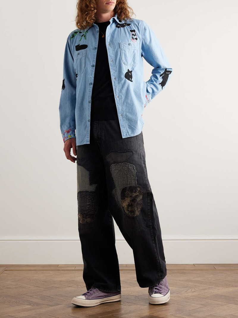 Kapital Embroidered Cotton-Chambray Shirt outlook