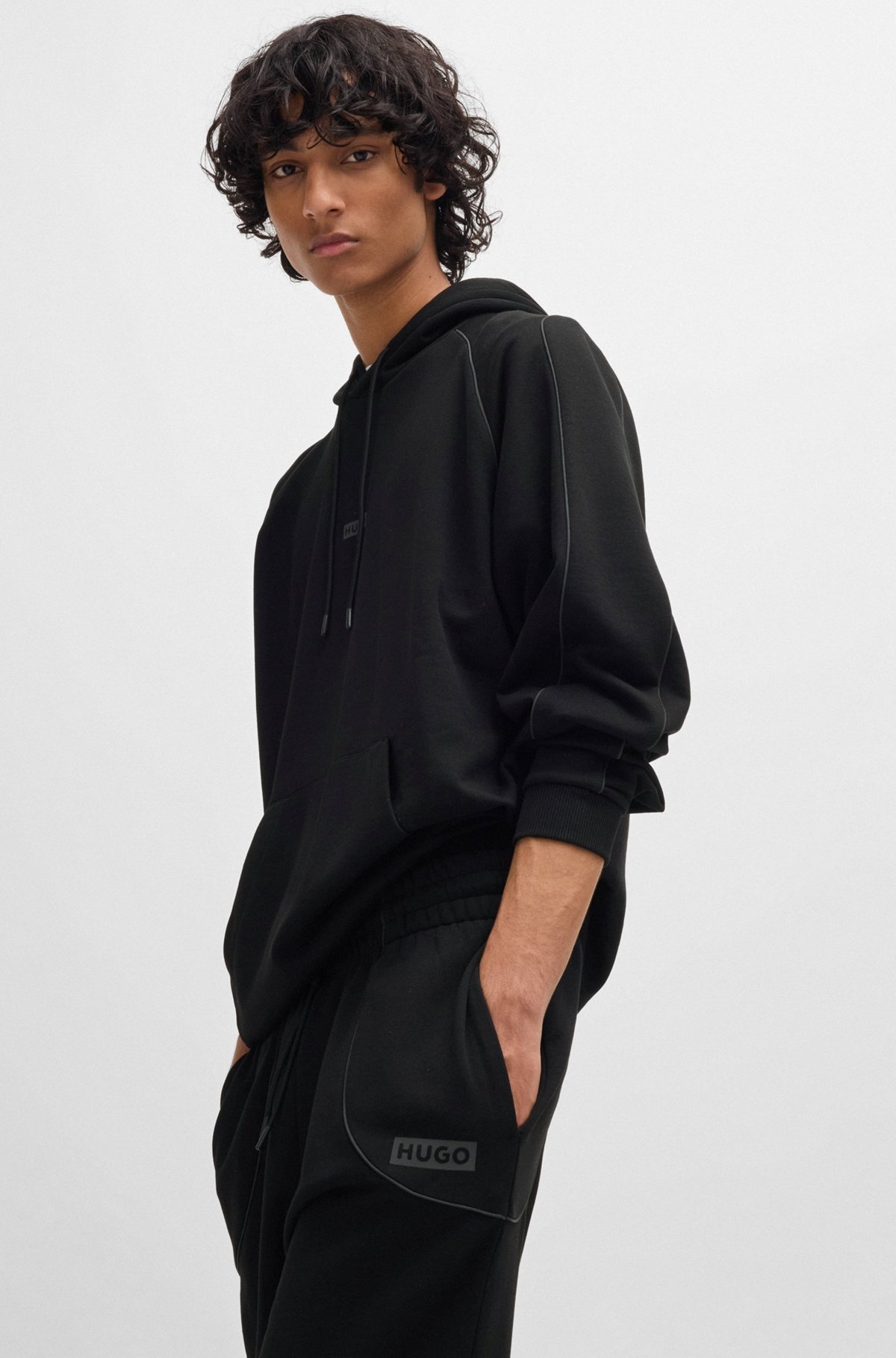 COTTON-TERRY TRACKSUIT BOTTOMS WITH DECORATIVE REFLECTIVE TRIMS - 3