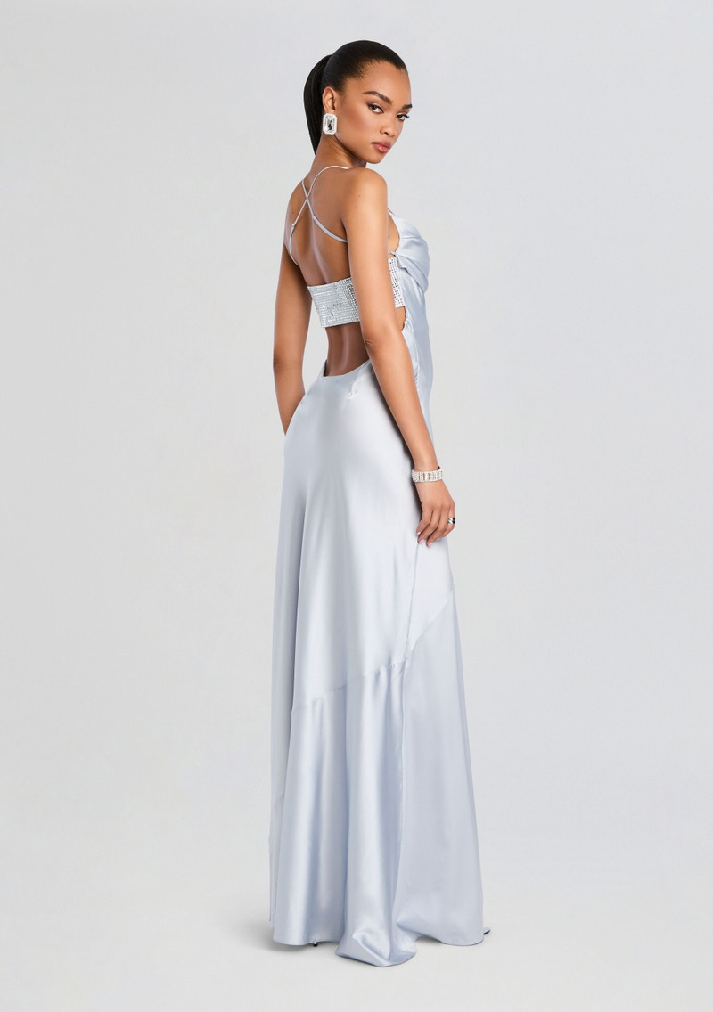 RETROFÊTE EMERY EMBELLISHED SILK DRESS outlook