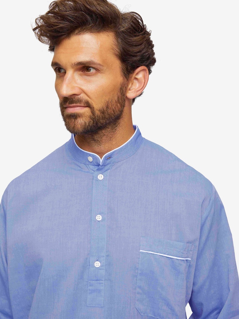 Men's Nightshirt Amalfi Cotton Batiste Blue - 2