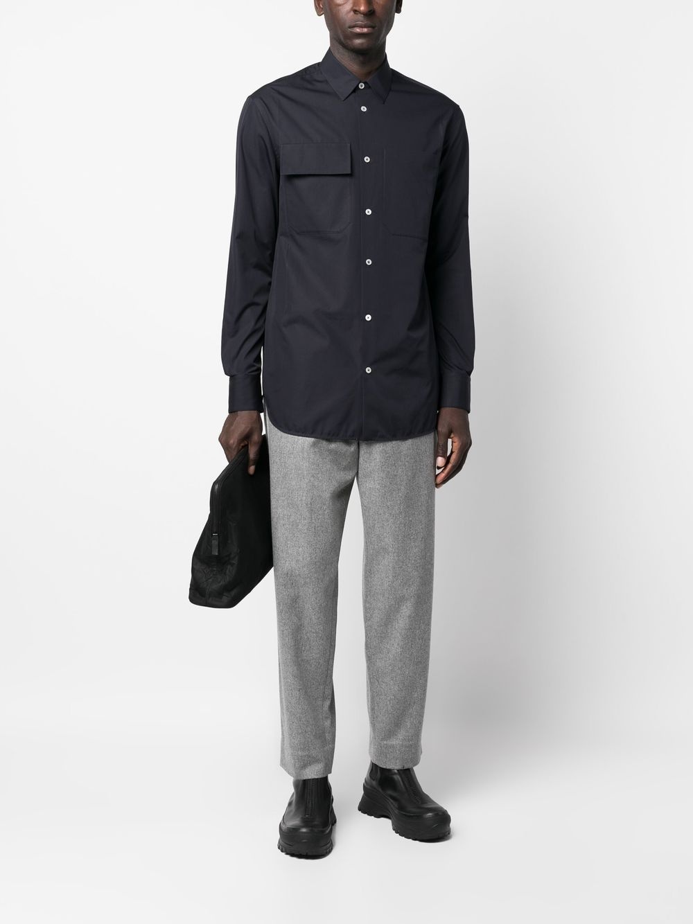 straight-leg wool trousers - 2