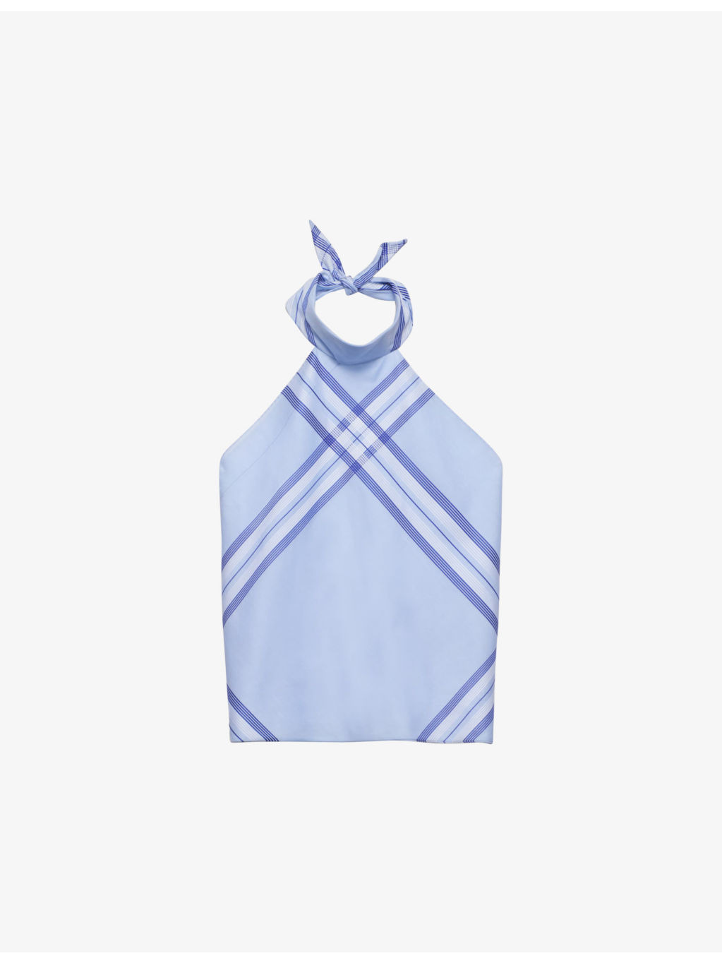 Checked halterneck cotton top - 1