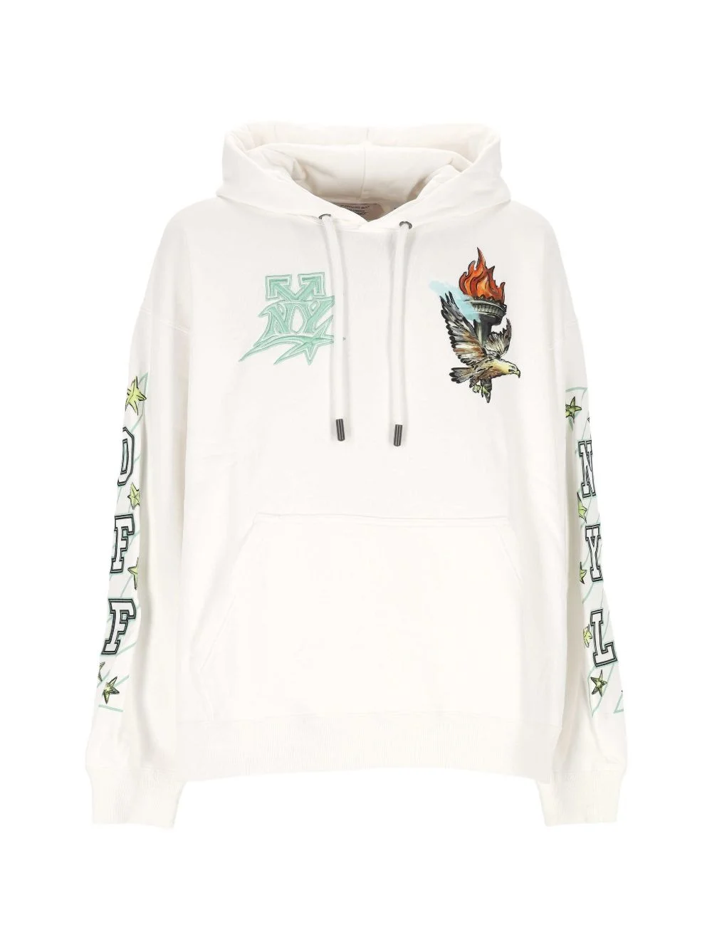 graphic-print drawstring hoodie - 1