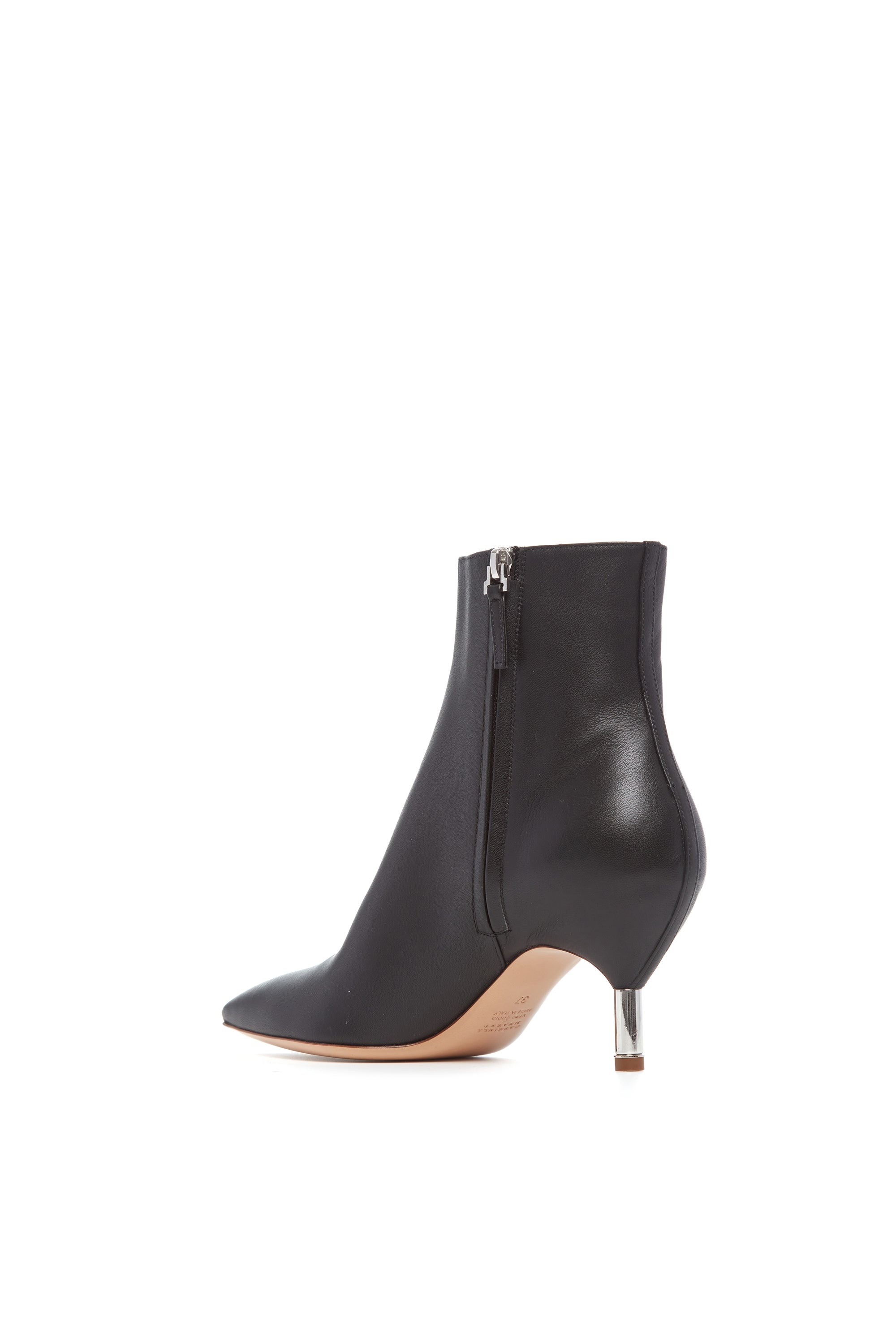 Valeria Heeled Boot in Black Leather - 3