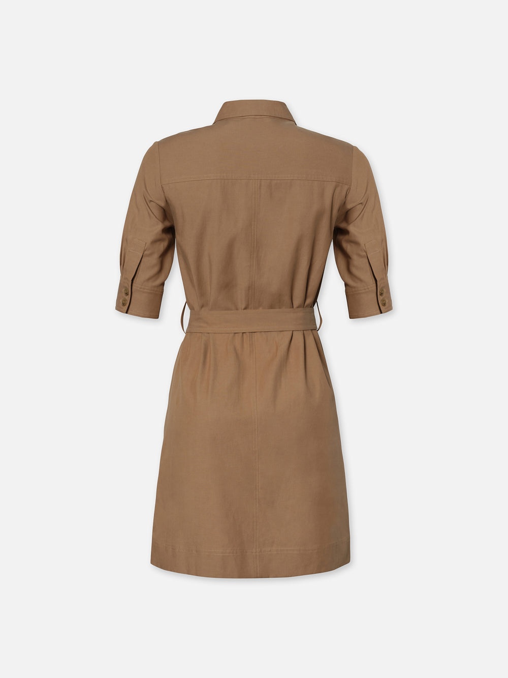 Belted Trench Dress in Khaki - 4