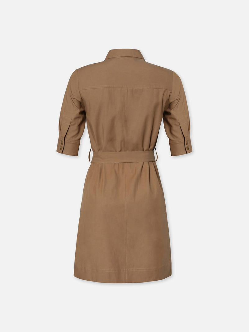 FRAME Belted Trench Dress in Khaki outlook