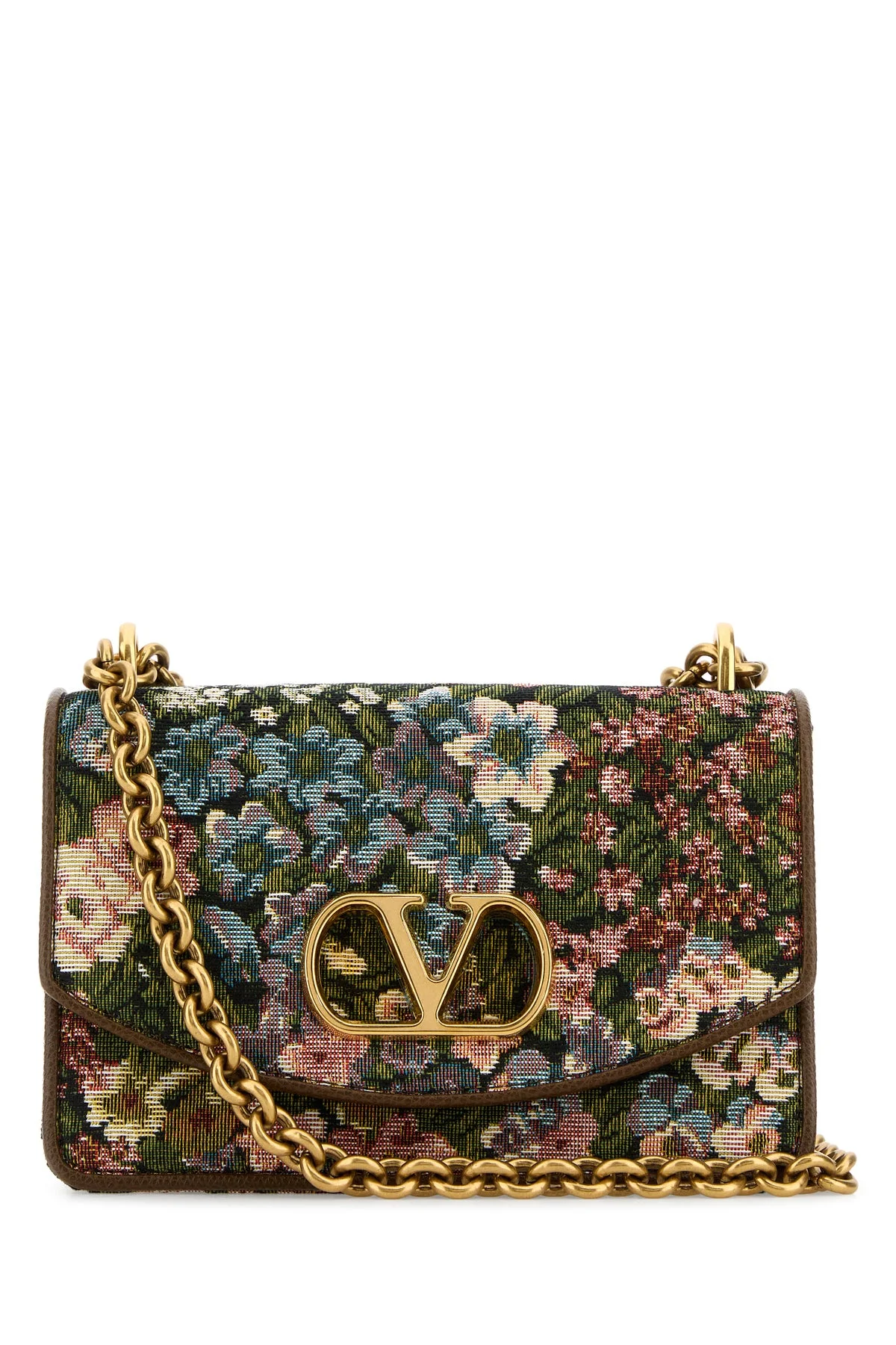 Embroidered fabric Vain shoulder bag - 1
