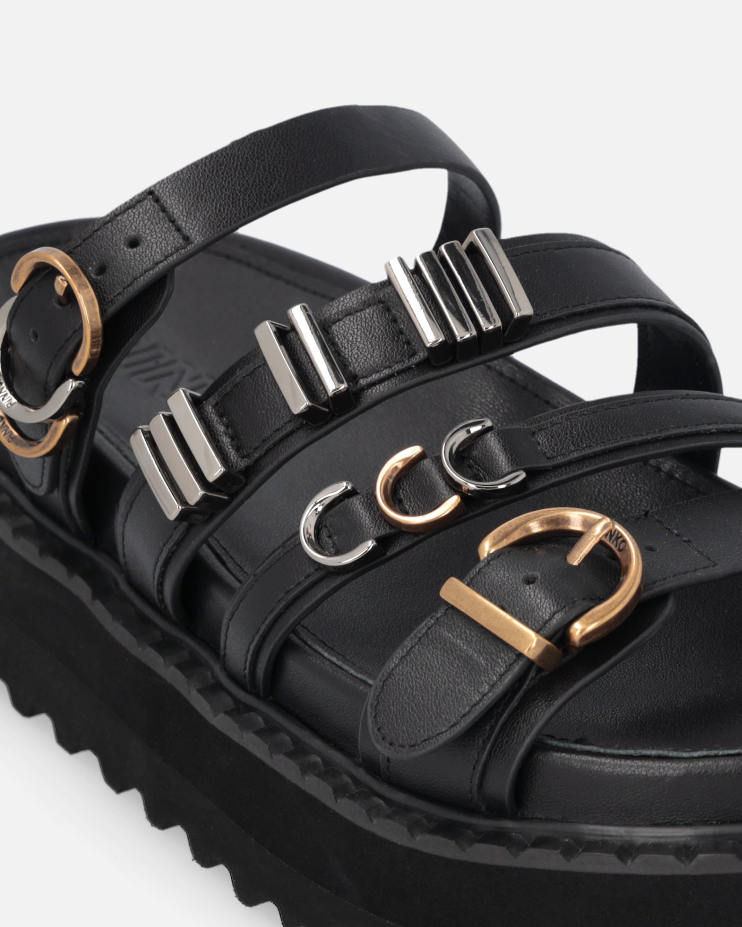 LEATHER SLIPPERS WITH WEDGE AND STRAPS - 4