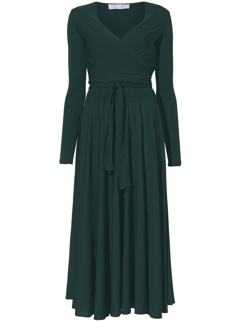 long-sleeved crepe wrap dress 1