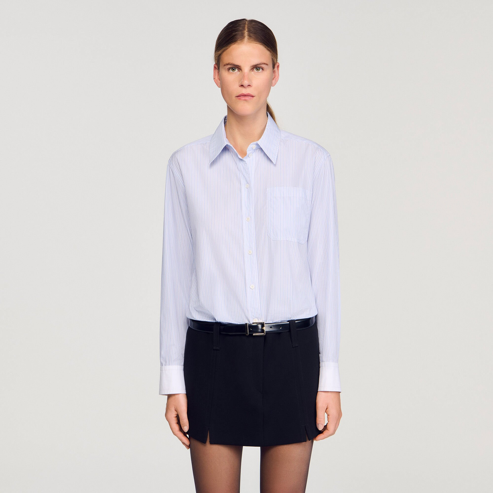 MINI DRESS WITH DUAL MATERIALS - 4