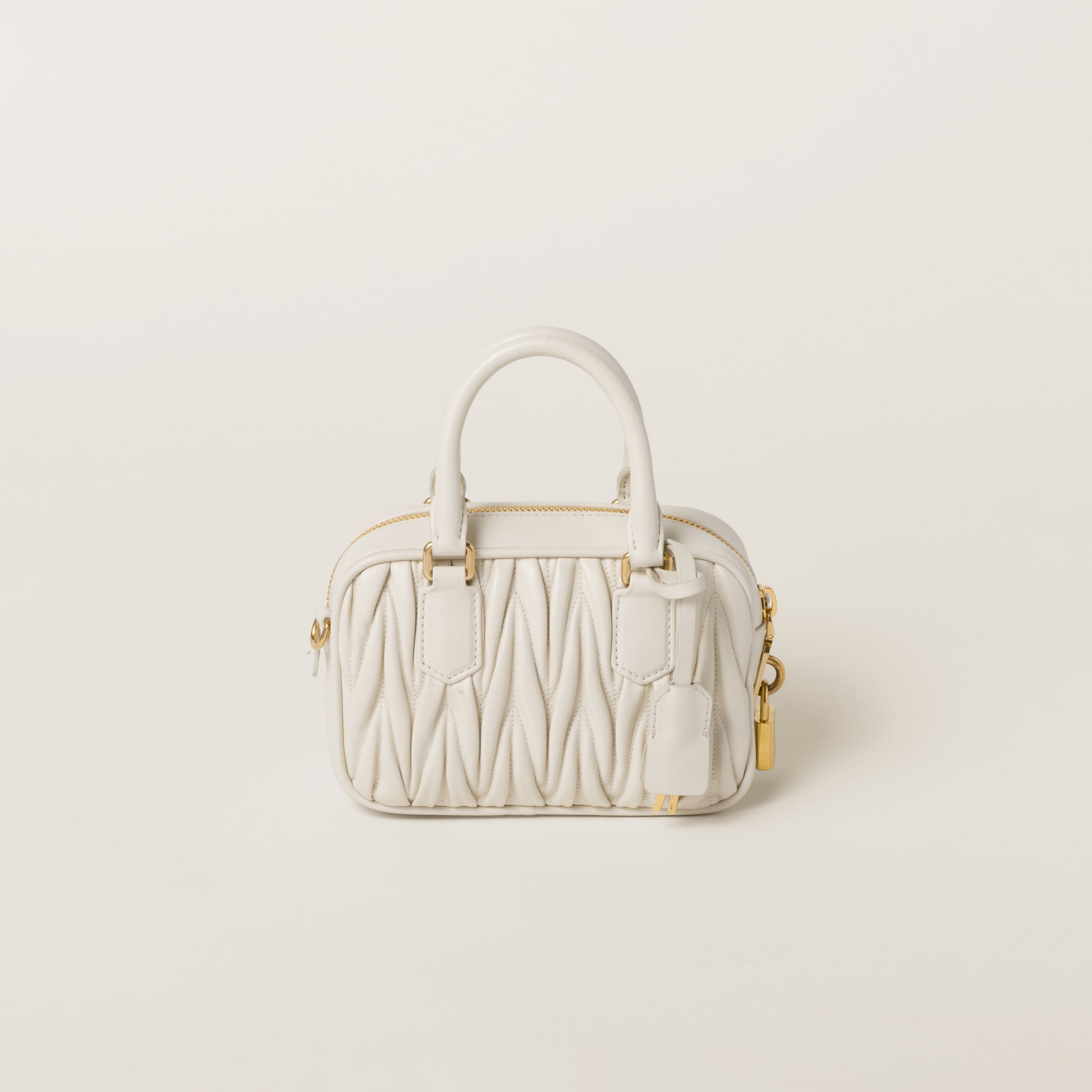 Miu Miu Matelassé nappa leather top-handle bag | REVERSIBLE 