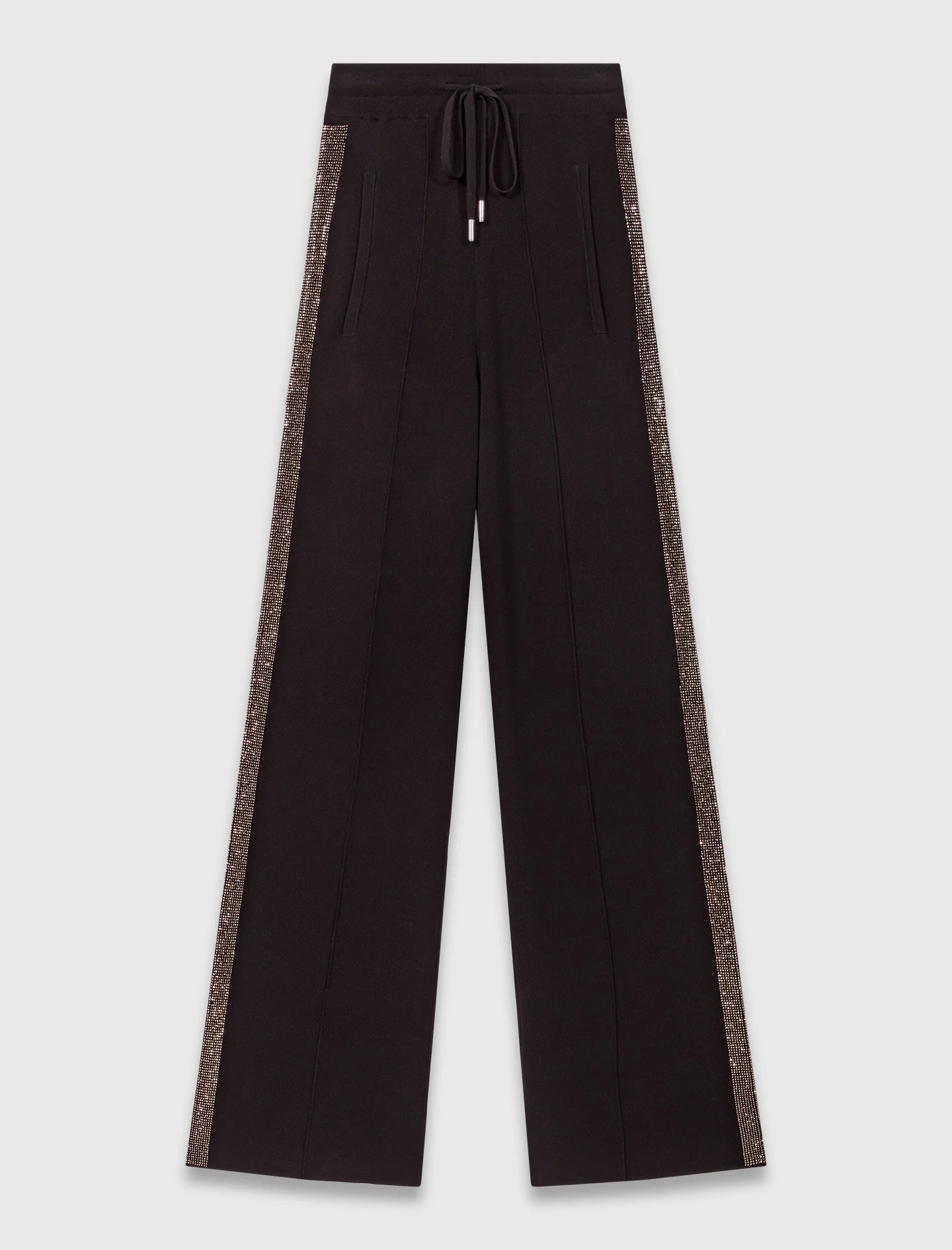 Trousers with rhinestone band - 1