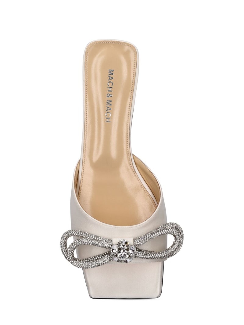 10mm Double Bow satin slide sandals - 5