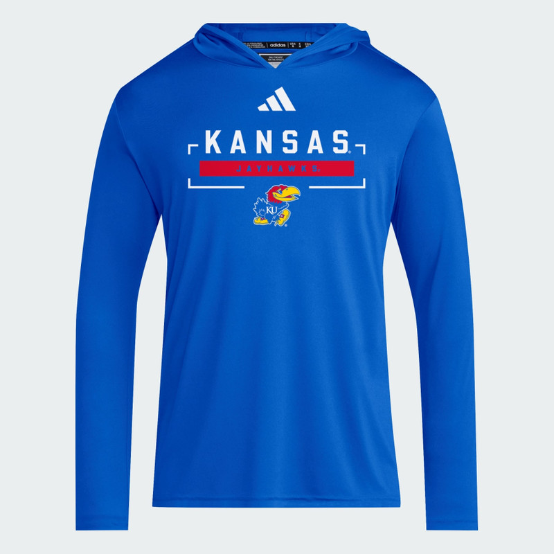 Kansas Jayhawks Mens D4T L/S LTWT HOODY 1