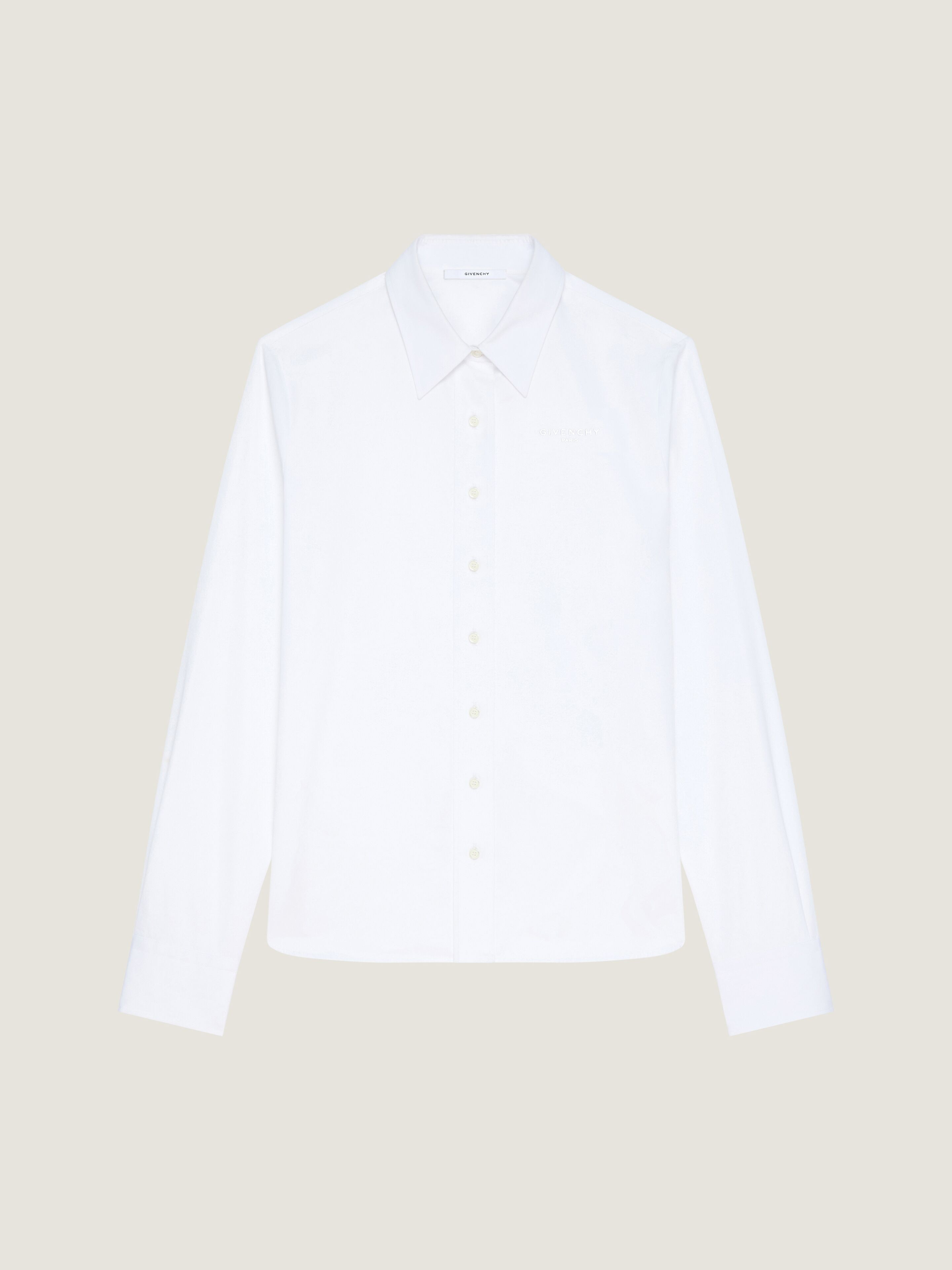 SHIRT IN POPLIN WITH GIVENCHY EMBROIDERY - 1