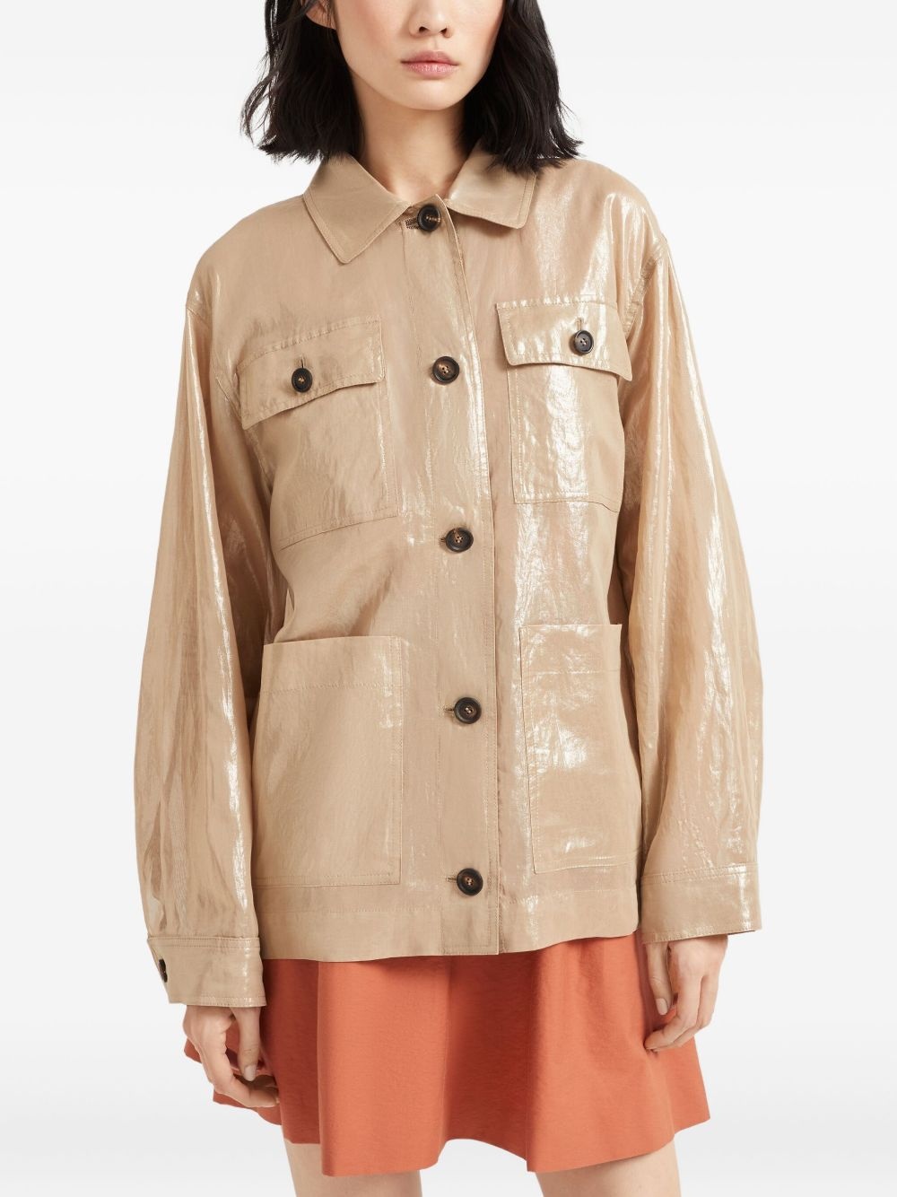 lamé cotton jacket - 3