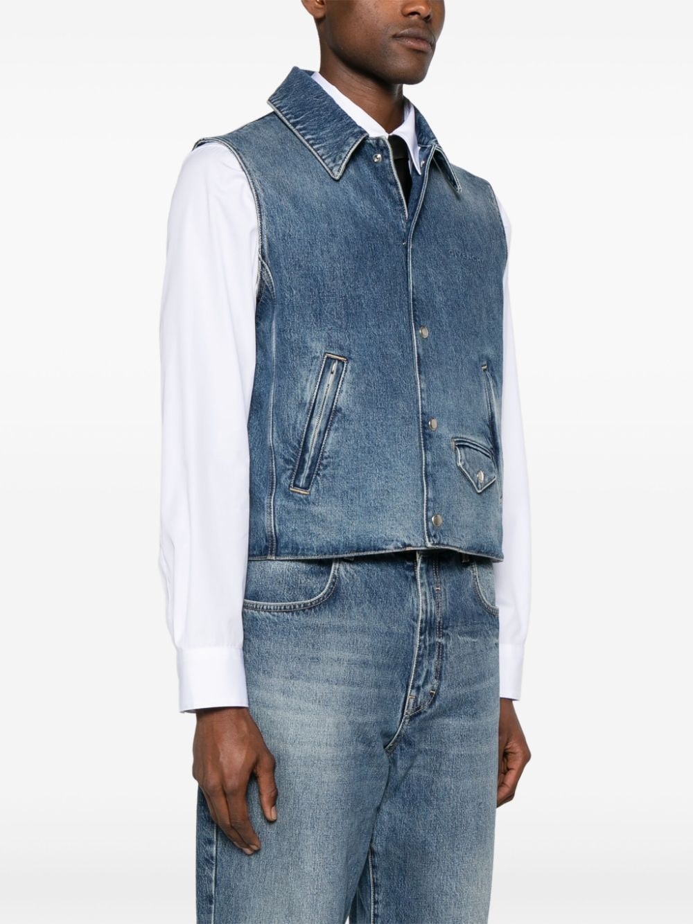 Givenchy Men Denim Cotton Vest - 5