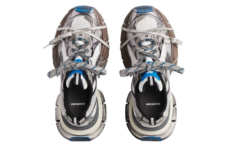Balenciaga 3XL Sneakers 'Worn Out Grey White and Blue Mesh and Polyurethane' 734734W3XL71214 - 4