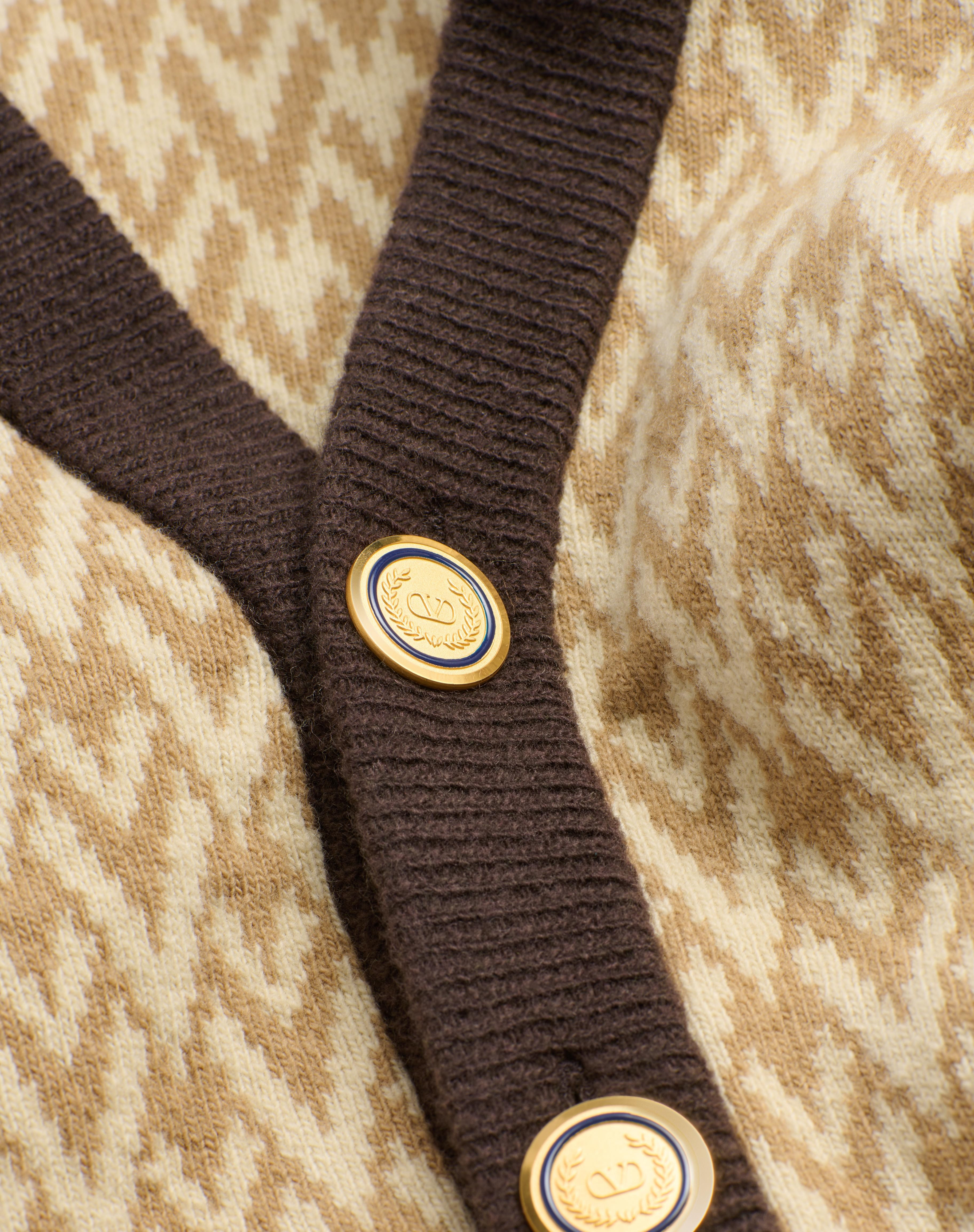 WOOL CARDIGAN WITH TOUTE LA V PATTERN - 3