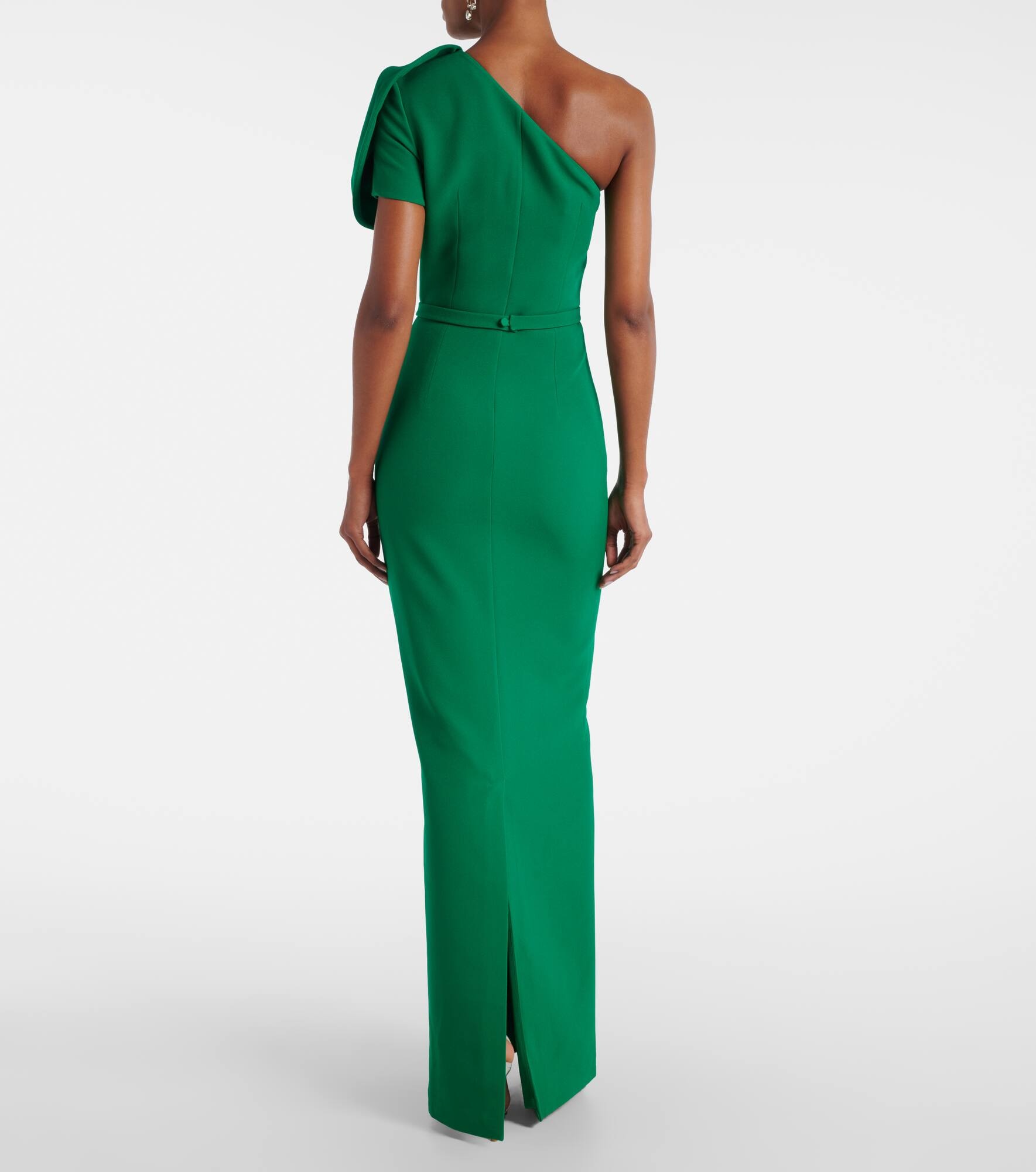 One-shoulder crêpe gown - 3
