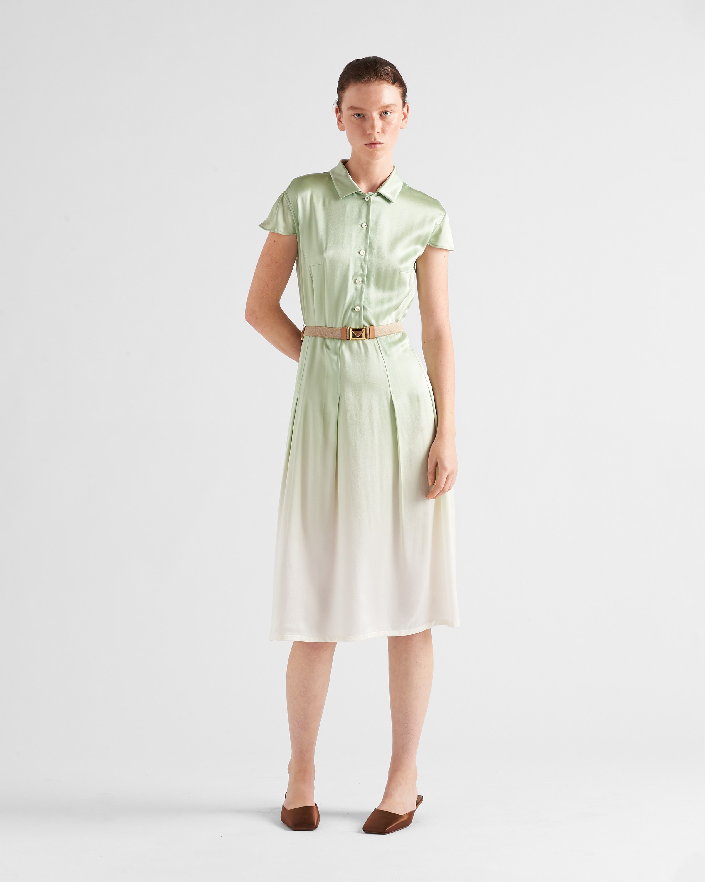 Printed satin crepe dress - 2
