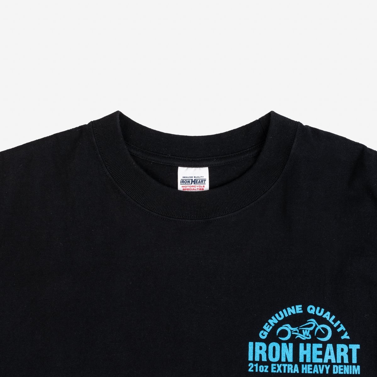 IHTL-2302-BLK 7.5oz Printed Loopwheel Crew Neck Long Sleeved T-Shirt - Black - 7