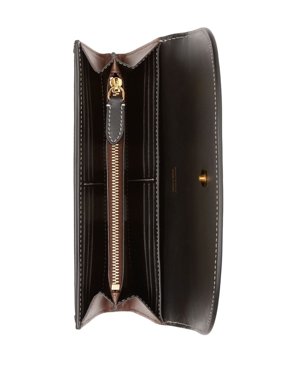 check leather continental wallet - 3